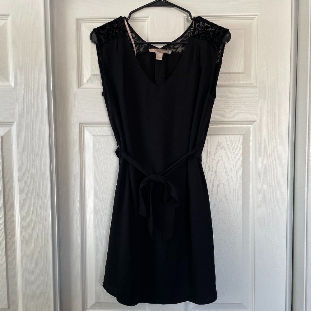Black Tunic Dress with Tie